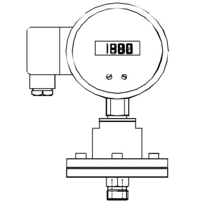 PES Diaphragm seal digital pressure gauge with all-stainless chemical seal